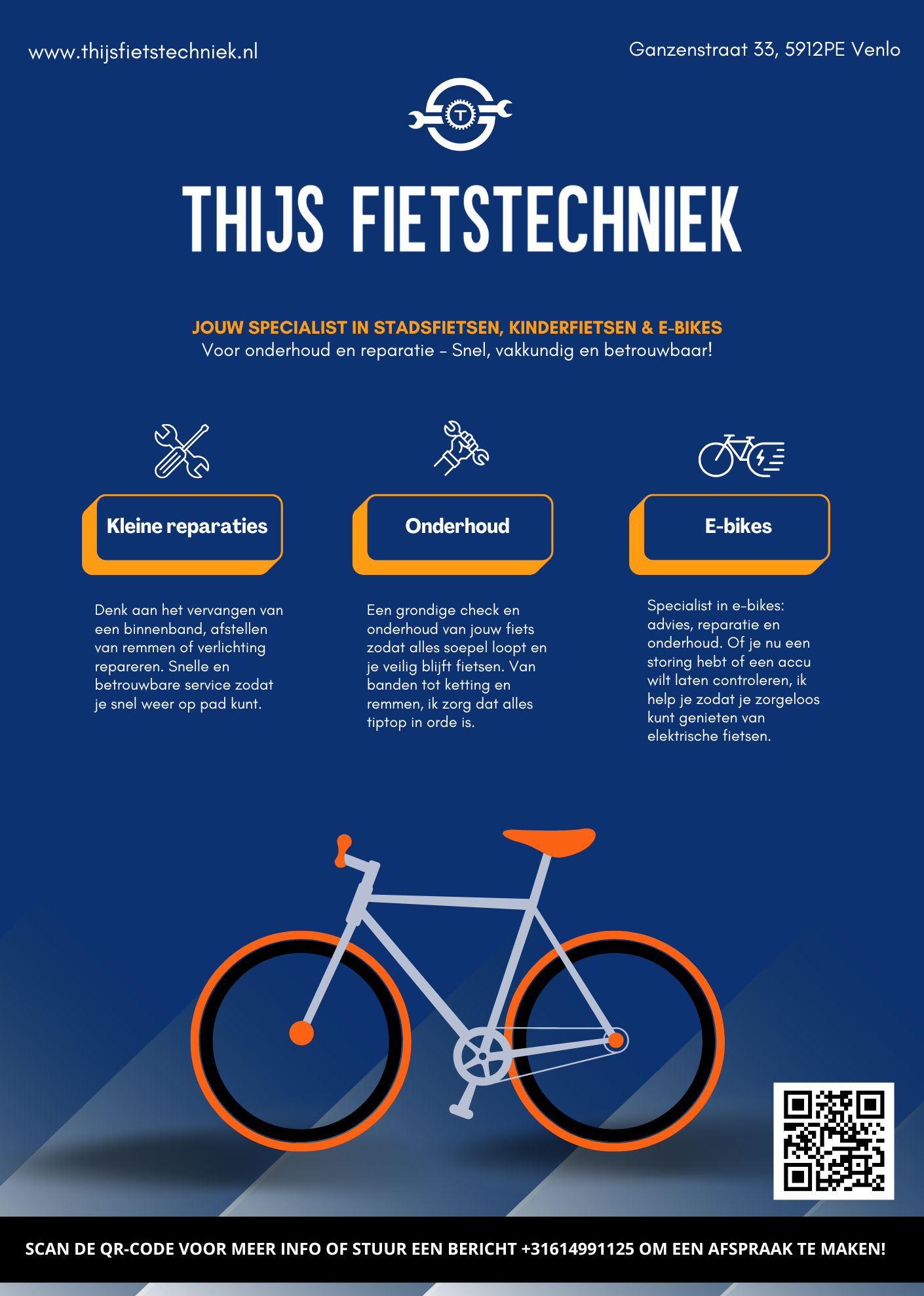 Flyer, thijsfietstechniek (A5) studio 22jj design jaleesa mdc